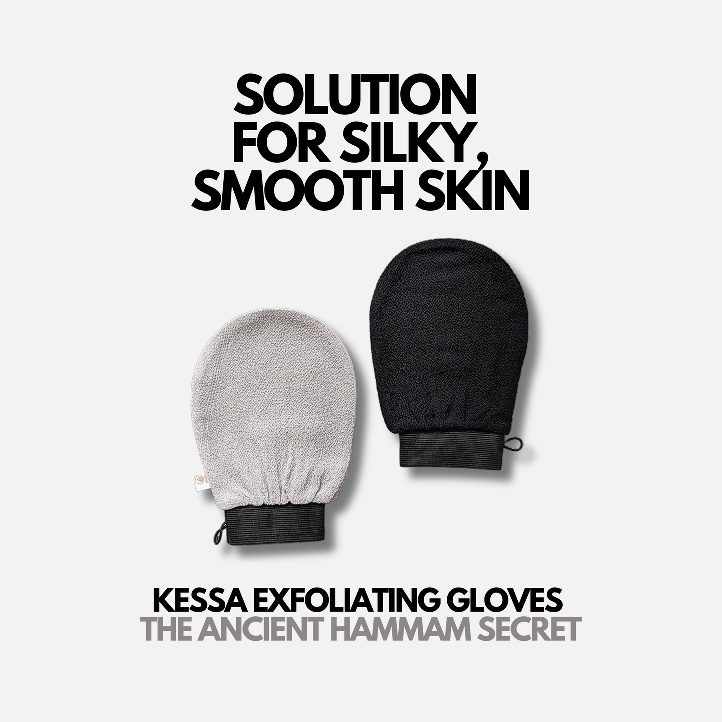 Kessa Exfoliating Gloves - Black Grey