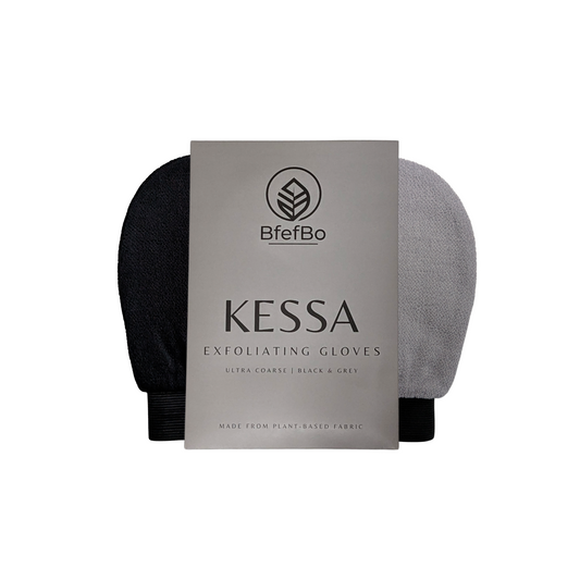 Kessa Exfoliating Gloves - Black Grey