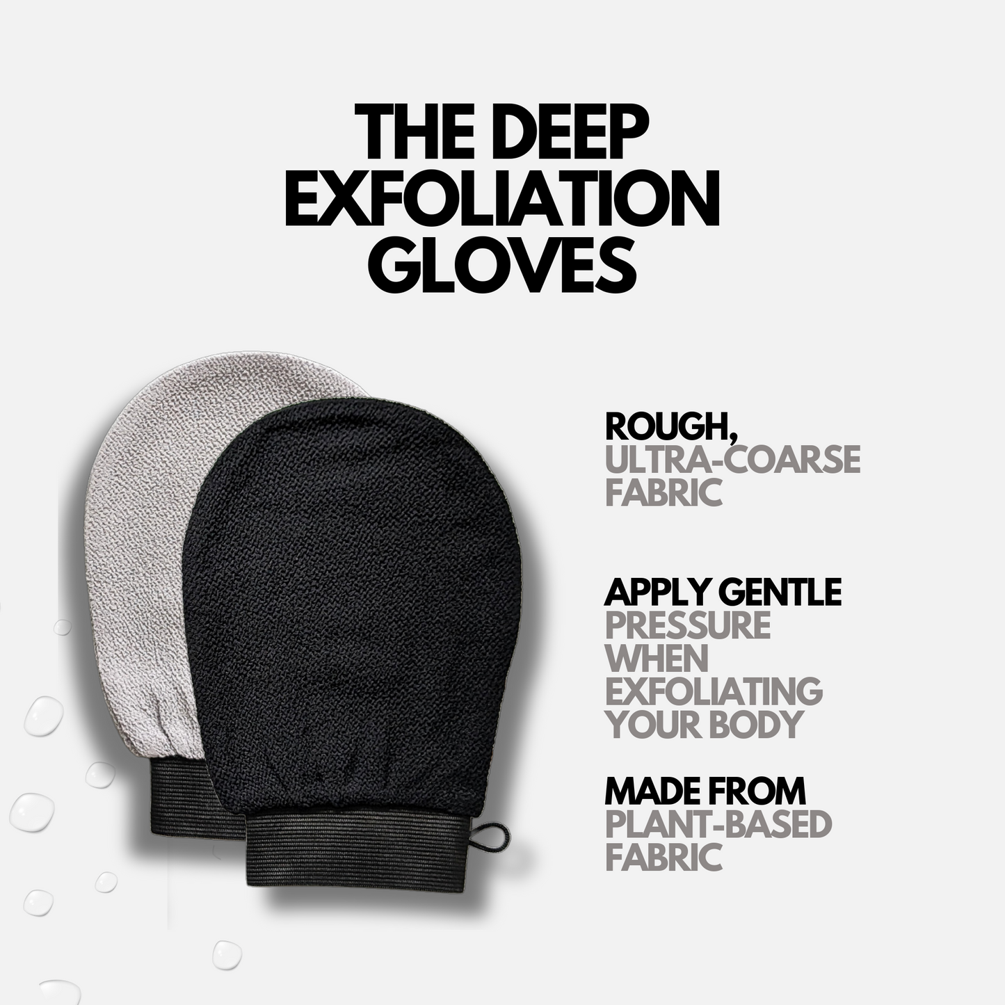 Kessa Exfoliating Gloves - Black Grey