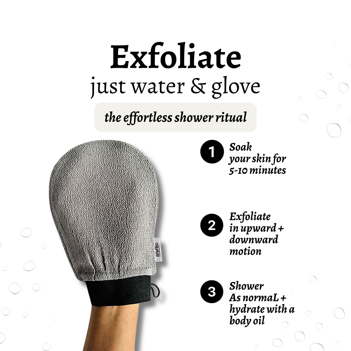 Kessa Exfoliating Gloves - Black Grey